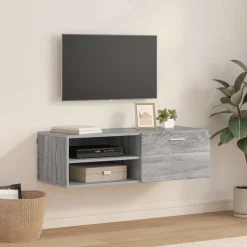 vidaXL Houten Kast 100,5 x 39 x 30 cm Grijs Sonoma Bewerkt hout