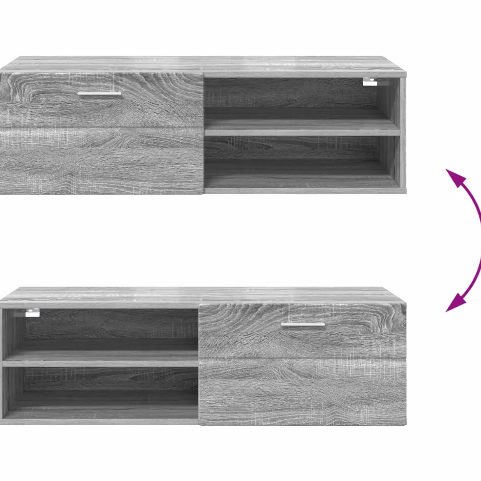 vidaXL Houten Kast 100,5 x 39 x 30 cm Grijs Sonoma Bewerkt hout