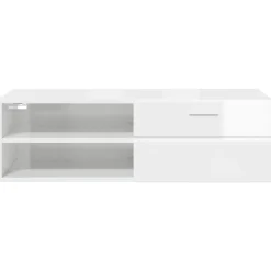 vidaXL Houten Kast 100,5 x 39 x 30 cm Hoogglans wit Bewerkt hout