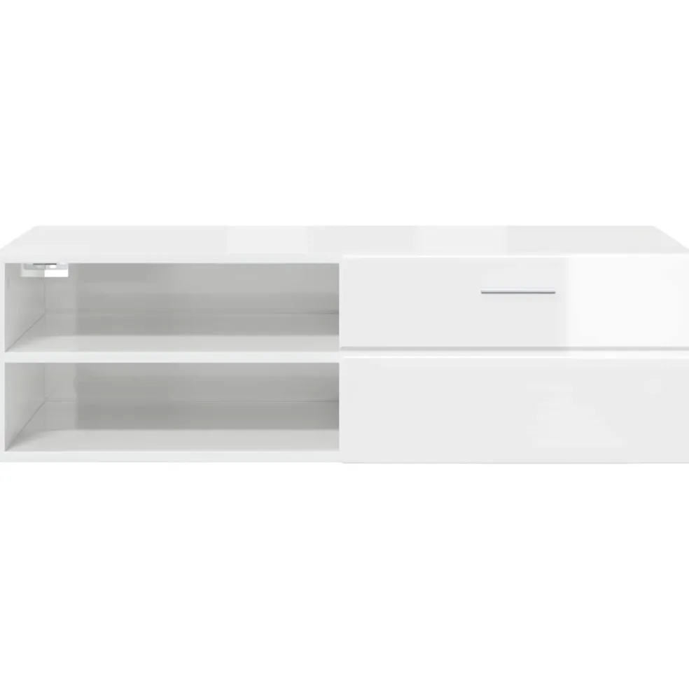 vidaXL Houten Kast 100,5 x 39 x 30 cm Hoogglans wit Bewerkt hout