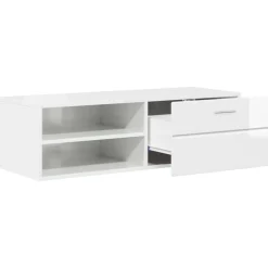 vidaXL Houten Kast 100,5 x 39 x 30 cm Hoogglans wit Bewerkt hout