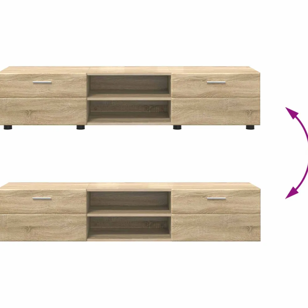 vidaXL Houten Kast 150 x 39 x 30 cm Sonoma Eiken Bewerkt hout