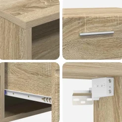 vidaXL Houten Kast 150 x 39 x 30 cm Sonoma Eiken Bewerkt hout