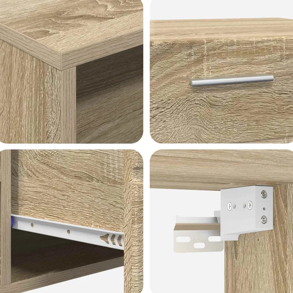 vidaXL Houten Kast 150 x 39 x 30 cm Sonoma Eiken Bewerkt hout