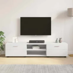 vidaXL Houten Kast 150 x 39 x 30 cm Wit Bewerkt hout
