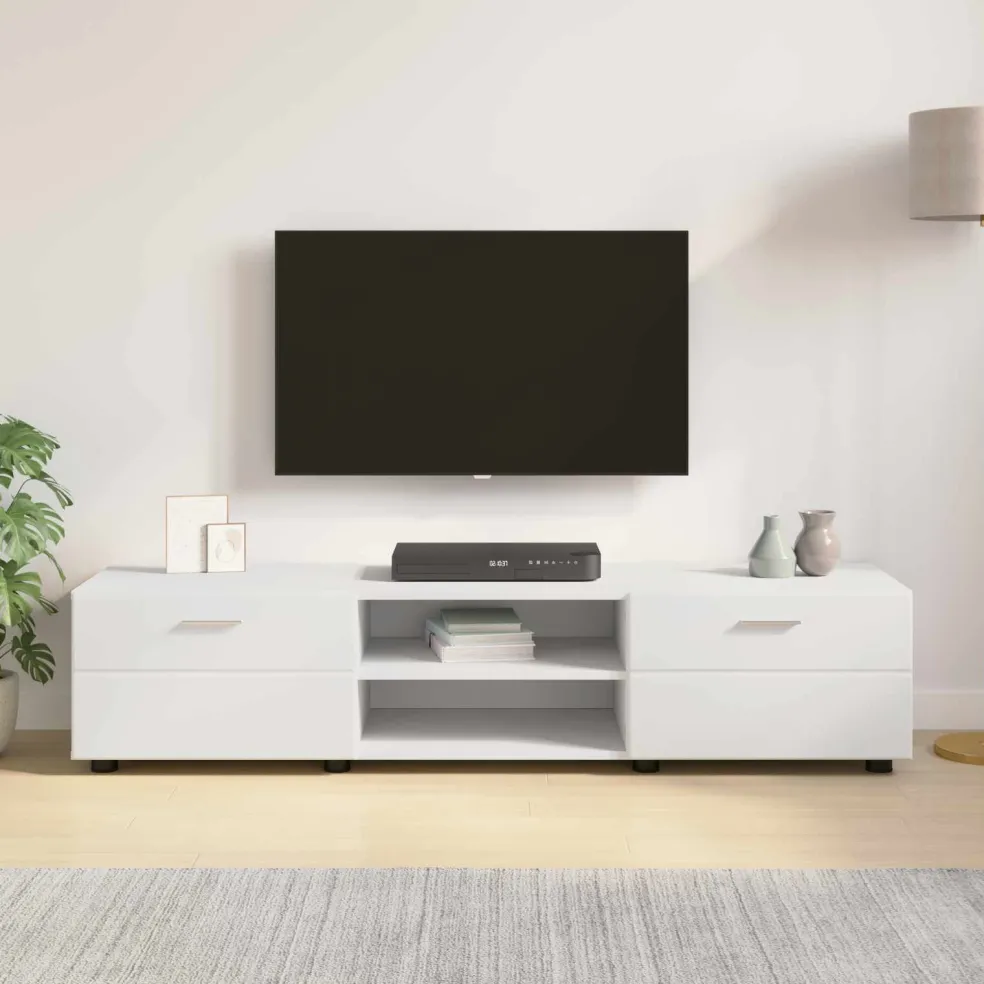vidaXL Houten Kast 150 x 39 x 30 cm Wit Bewerkt hout