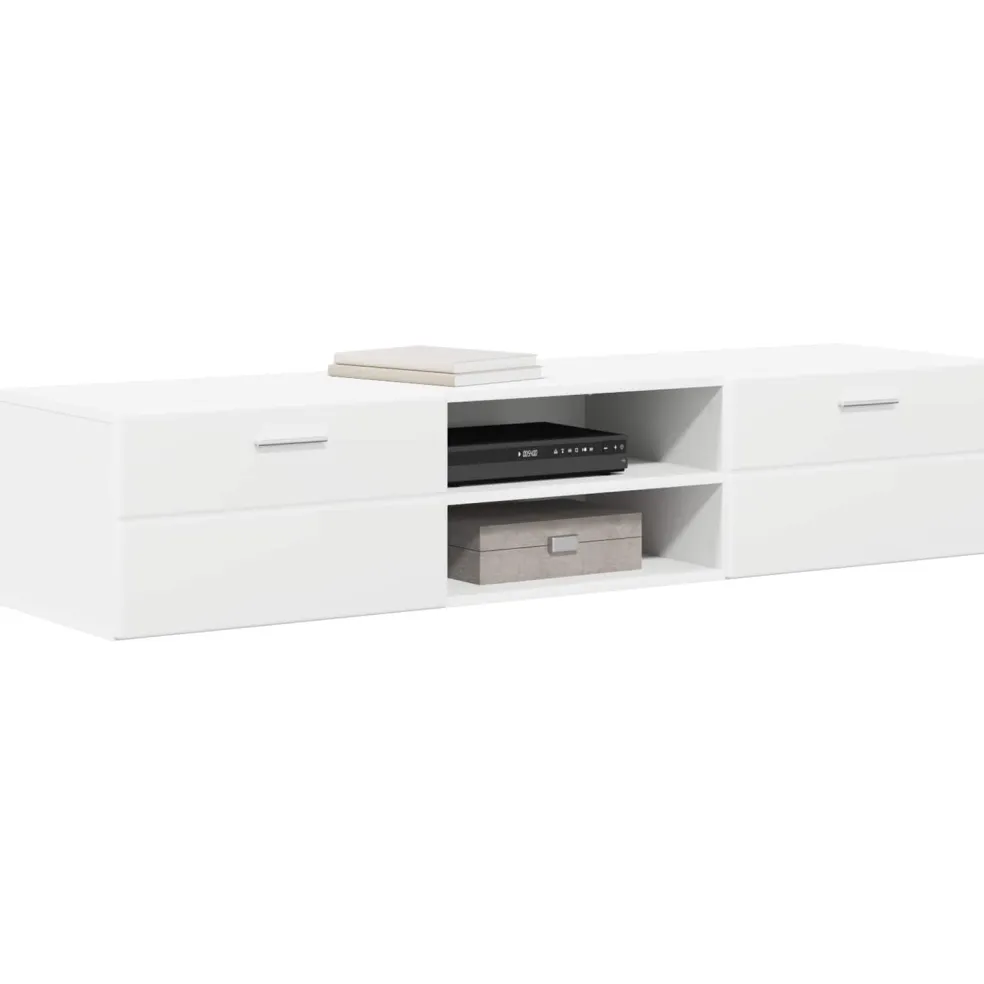 vidaXL Houten Kast 150 x 39 x 30 cm Wit Bewerkt hout