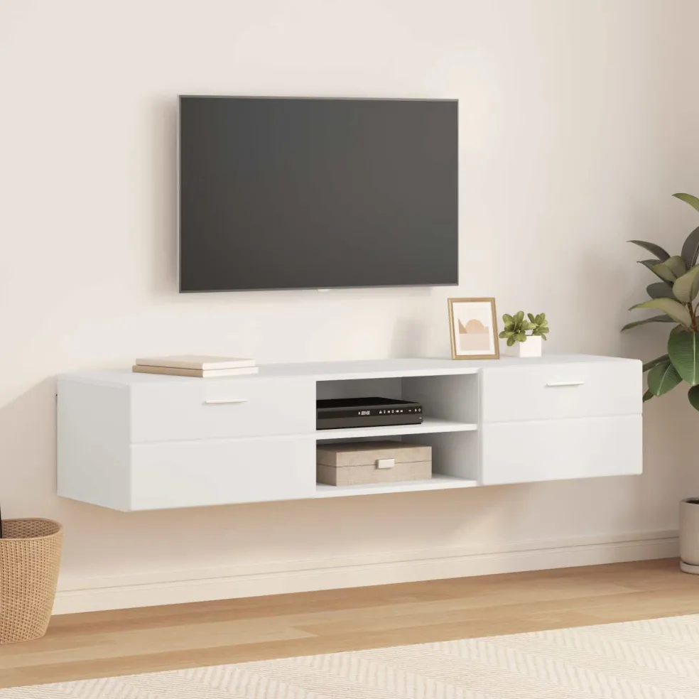 vidaXL Houten Kast 150 x 39 x 30 cm Wit Bewerkt hout