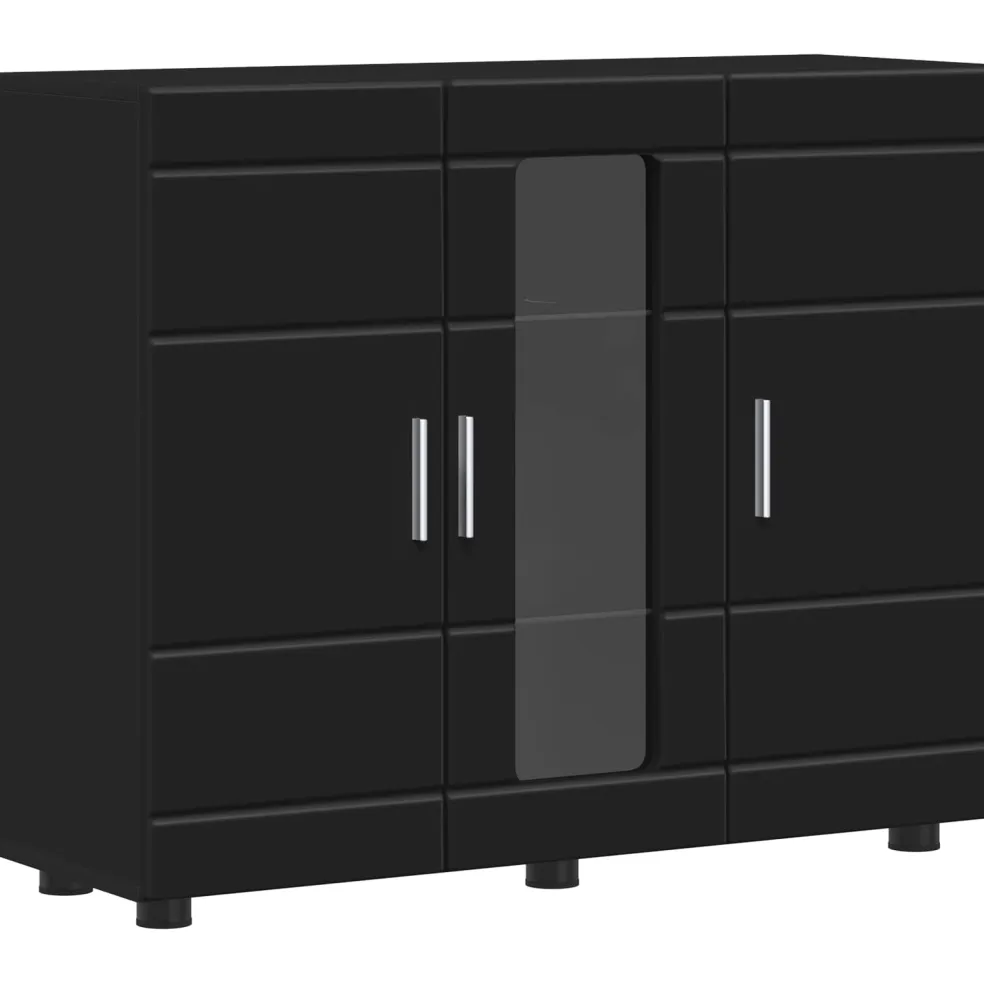 vidaXL Houten Kast Zwart Bewerkt hout