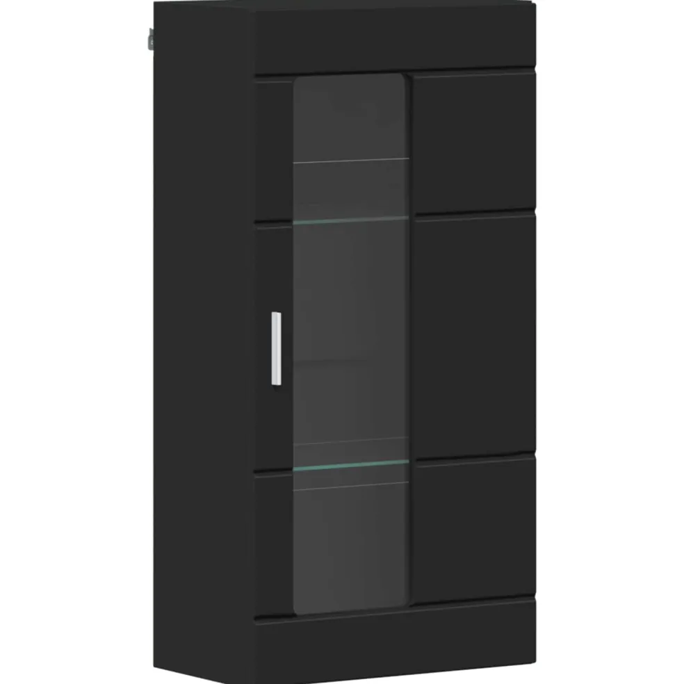 vidaXL Houten Kast Zwart Bewerkt hout