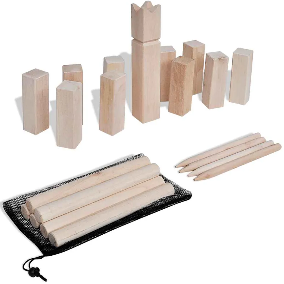 vidaXL Houten Kubb spel set