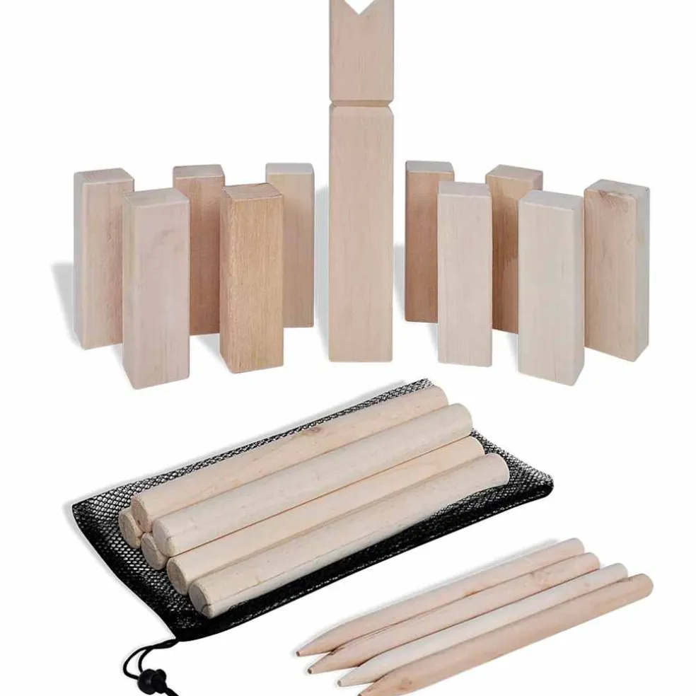 vidaXL Houten Kubb spel set