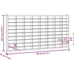 vidaXL Houten Verzamelaarsvitrine met 80 Vakken 80x4,5x40,5cm