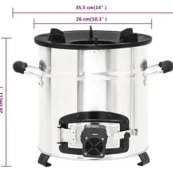 vidaXL Houtkachel met USB-ventilator 35,5x26x28 cm roestvrijstaal