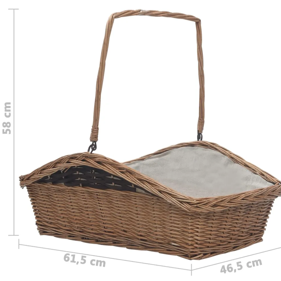 vidaXL Houtmand met handvat 61,5x46,5x58 cm wilgenhout bruin