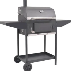 vidaXL Houtskoolbarbecue met onderplank zwart