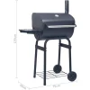 vidaXL Houtskoolbarbecue roker met onderschap zwart