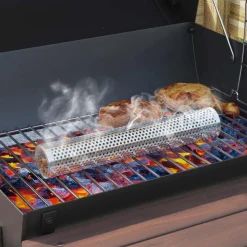 vidaXL Houtskoolbarbecue 75 x 48 x 120 cm zilver