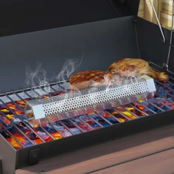 vidaXL Houtskoolgrill met Rookbuizen 91 x 71 x 107 cm Staal Zwart