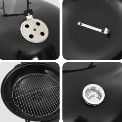 vidaXL Houtskoolgrill met Rookbuizen 91 x 71 x 107 cm Staal Zwart