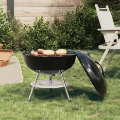 vidaXL Houtskool Grill 36,5 x 36,5 x 40 cm Zwart