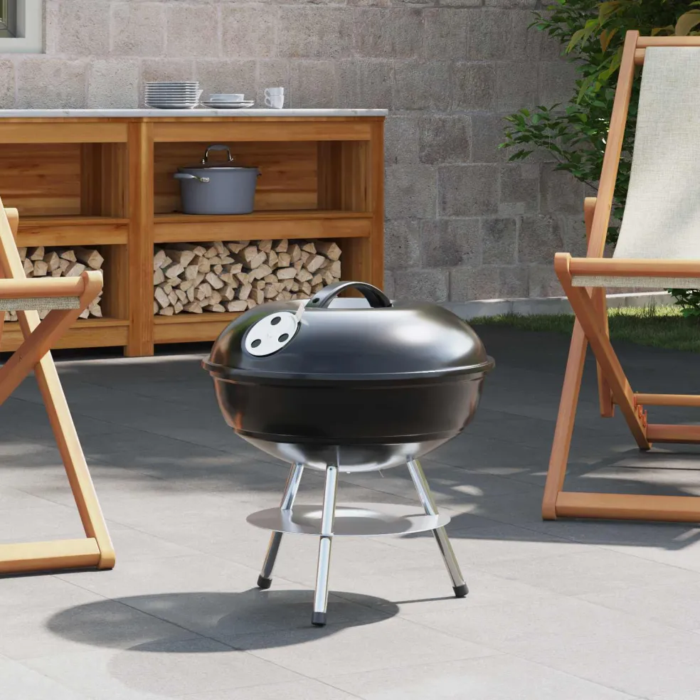 vidaXL Houtskool Grill 36,5 x 36,5 x 40 cm Zwart