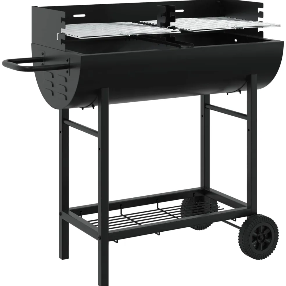vidaXL Houtskoolgrill 96,5 x 42,5 x 88,5 cm Zwart
