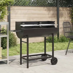 vidaXL Houtskoolgrill 96,5 x 42,5 x 88,5 cm Zwart