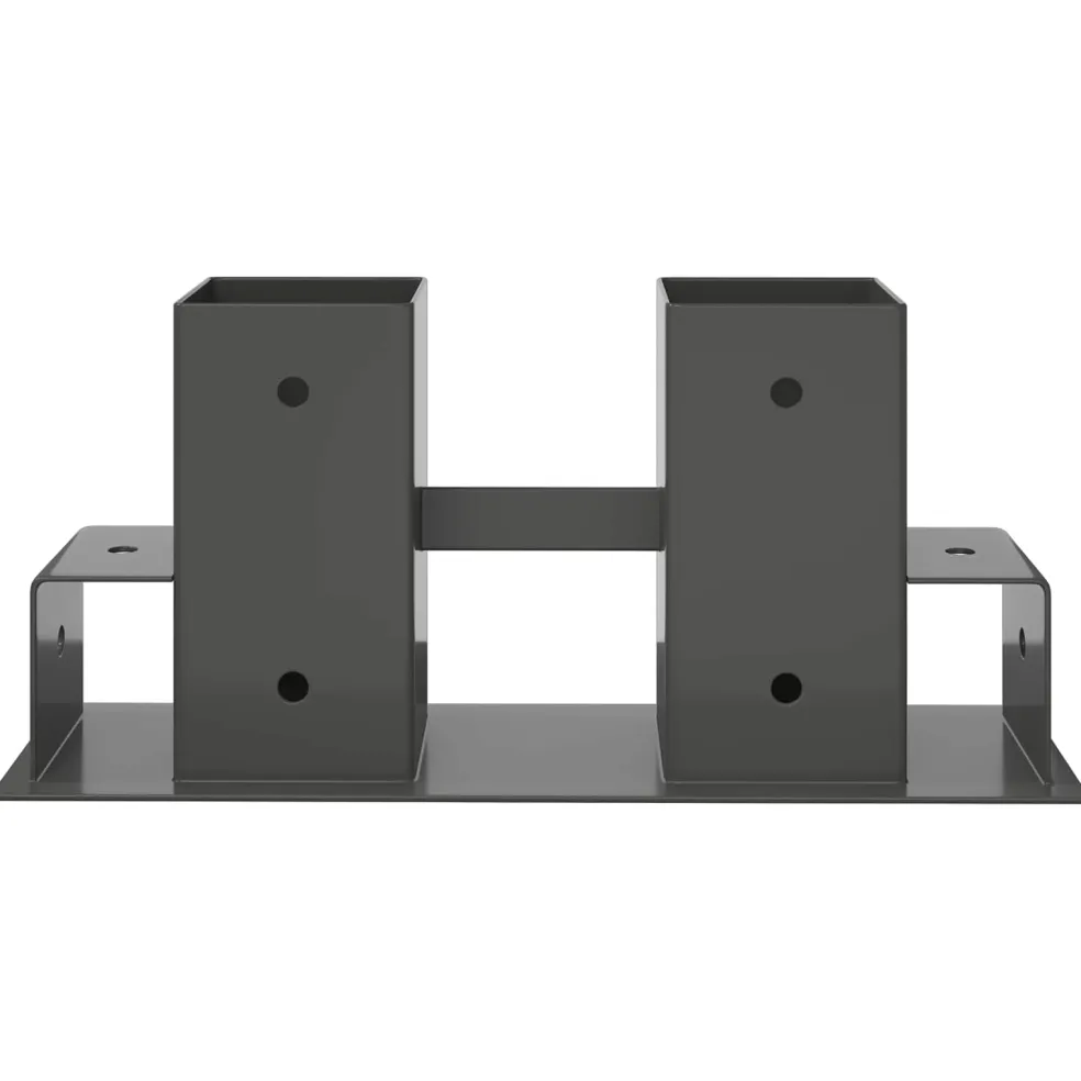vidaXL Houtstapel Steun 2 st Antraciet 34 x 10 x 15 cm Staal
