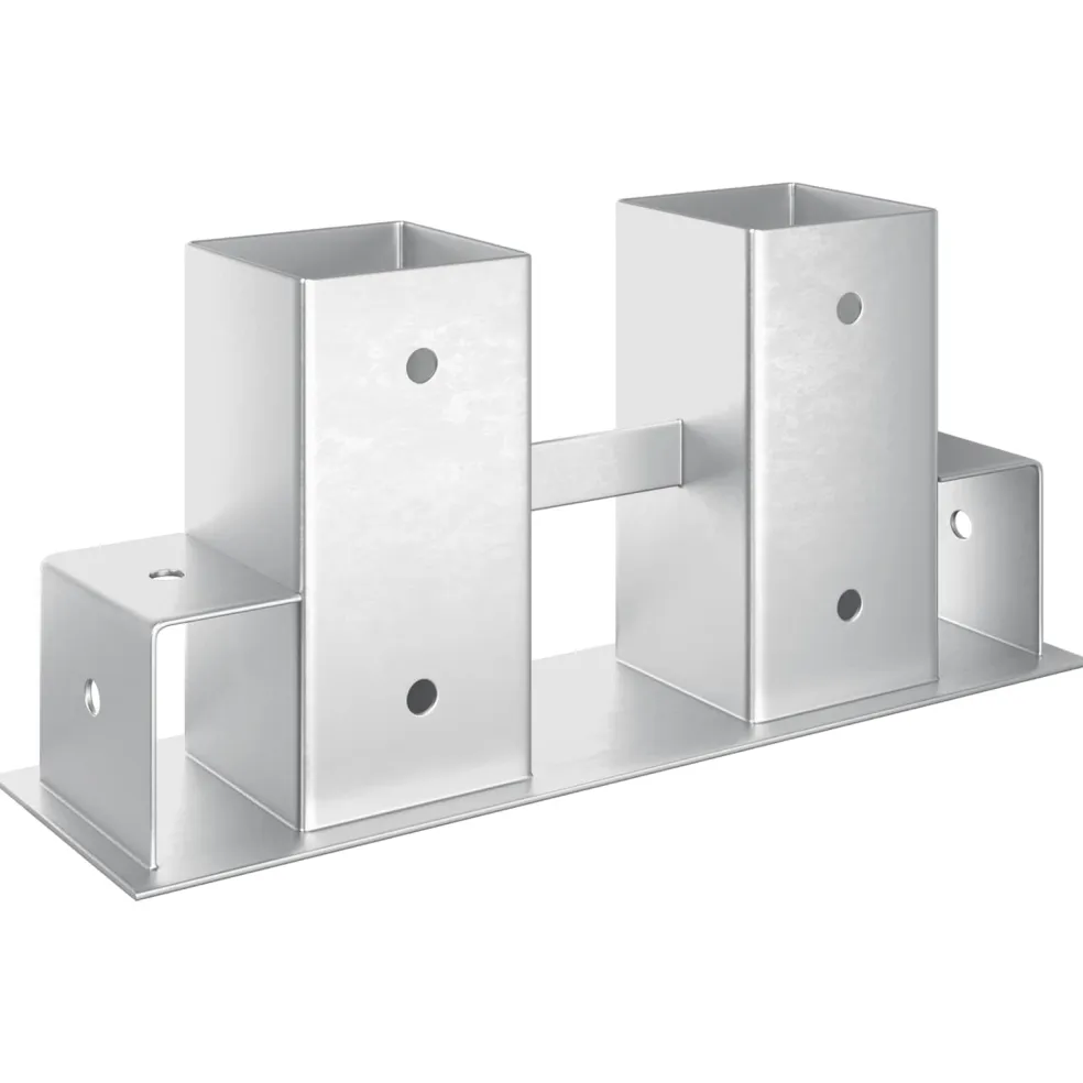 vidaXL Houtstapel Steun 12 st zilver 34 x 10 x 15 cm Staal