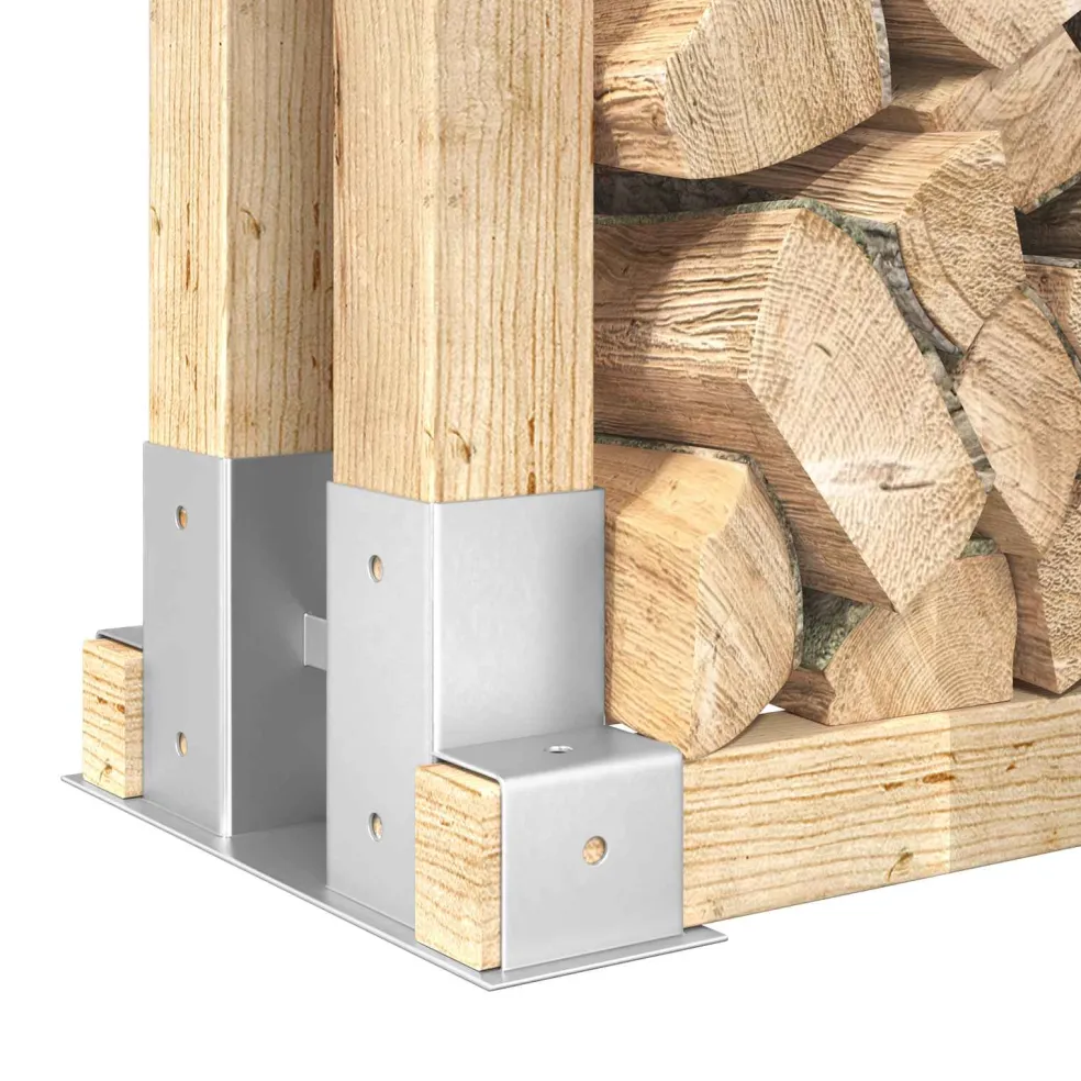 vidaXL Houtstapel Steun 12 st zilver 34 x 10 x 15 cm Staal