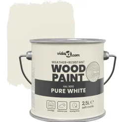 vidaXL Houtverf Wit 2,5 L Wandprint
