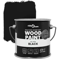 vidaXL Houtverf Zwart 2,5 L Wandprint