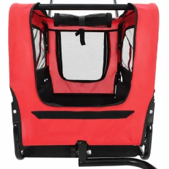 vidaXL Huisdierenfietskar en joggingbuggy 2-in-1 rood en zwart