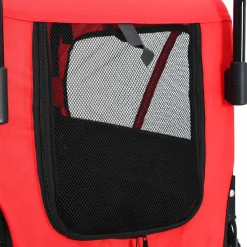 vidaXL Huisdierenfietskar en joggingbuggy 2-in-1 rood en zwart