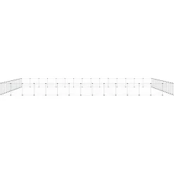 vidaXL Huisdierenkooi met deur 20 panelen 105x70x70 cm staal zwart