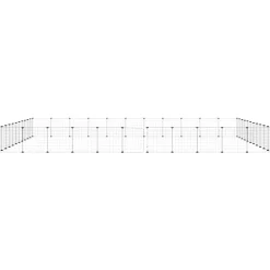 vidaXL Huisdierenkooi met deur 44 panelen 385x385x35 cm staal zwart