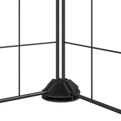 vidaXL Huisdierenkooi met deur 44 panelen 385x385x35 cm staal zwart