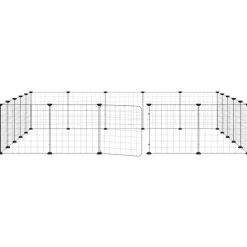 vidaXL Huisdierenkooi met deur 20 panelen 175x175x35 cm staal zwart
