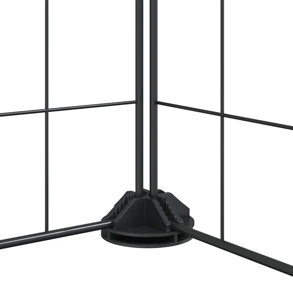 vidaXL Huisdierenkooi met deur 20 panelen 175x175x35 cm staal zwart