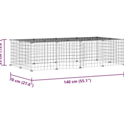vidaXL Huisdierenkooi met deur 20 panelen 140x70x35 cm staal zwart