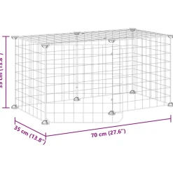 vidaXL Huisdierenkooi met deur 8 panelen 70x35x35 cm staal zwart