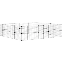 vidaXL Huisdierenkooi met deur 60 panelen 280x245x70 cm staal zwart