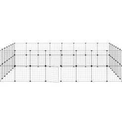 vidaXL Huisdierenkooi met deur 60 panelen 280x245x70 cm staal zwart