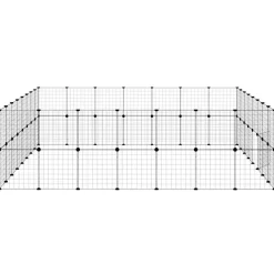 vidaXL Huisdierenkooi met deur 60 panelen 280x245x70 cm staal zwart