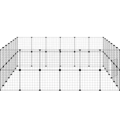vidaXL Huisdierenkooi met deur 52 panelen 245x210x70 cm staal zwart