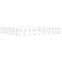 vidaXL Huisdierenkooi met deur 36 panelen 315x315x35 cm staal zwart