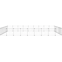 vidaXL Huisdierenkooi met deur 36 panelen 315x315x35 cm staal zwart