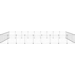 vidaXL Huisdierenkooi met deur 36 panelen 315x315x35 cm staal zwart