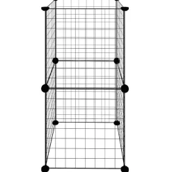 vidaXL Huisdierenkooi met 8 panelen 35x35x70 cm staal zwart